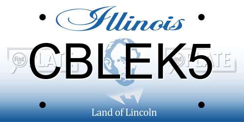 CBLEK5 Illinois License Plate