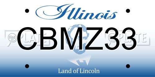 CBMZ33 Illinois License Plate