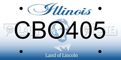CBO405 Illinois License Plate