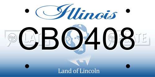 CBO408 Illinois License Plate