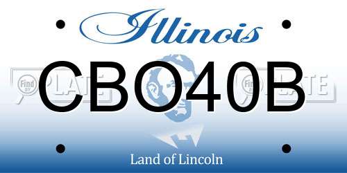 CBO40B Illinois License Plate