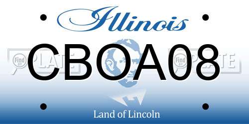 CBOA08 Illinois License Plate