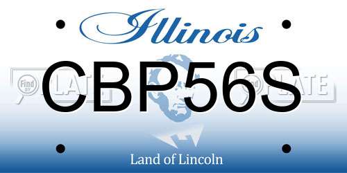 CBP56S Illinois License Plate