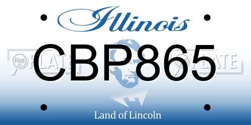 CBP865 Illinois License Plate