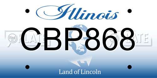 CBP868 Illinois License Plate