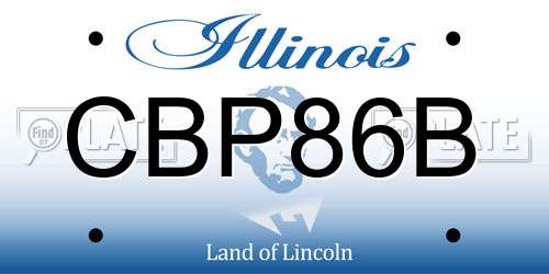 CBP86B Illinois License Plate