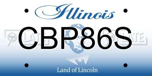 CBP86S Illinois License Plate