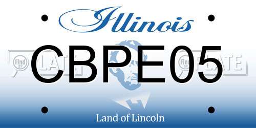 CBPE05 Illinois License Plate