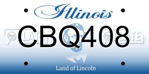 CBQ408 Illinois License Plate