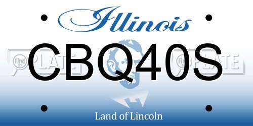 CBQ40S Illinois License Plate