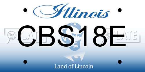 CBS18E Illinois License Plate