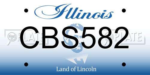 CBS582 Illinois License Plate