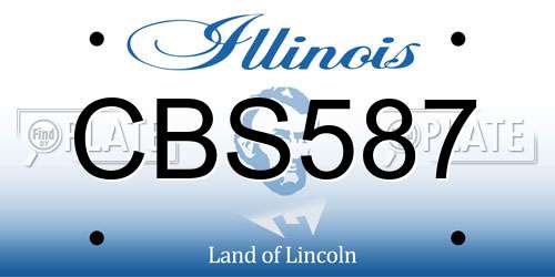 CBS587 Illinois License Plate