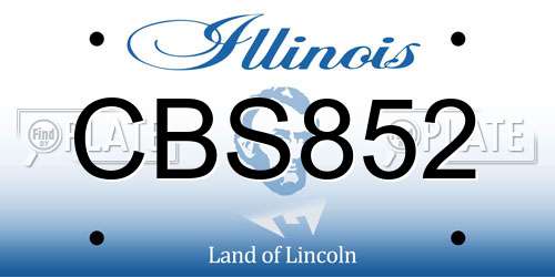 CBS852 Illinois License Plate