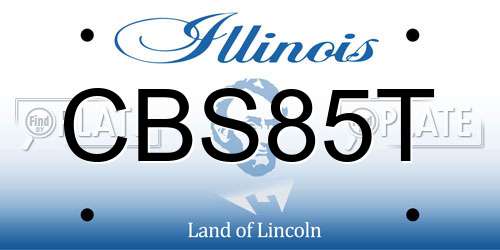 CBS85T Illinois License Plate