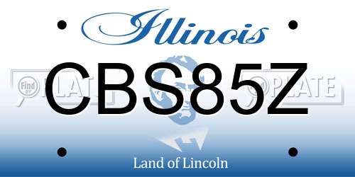 CBS85Z Illinois License Plate