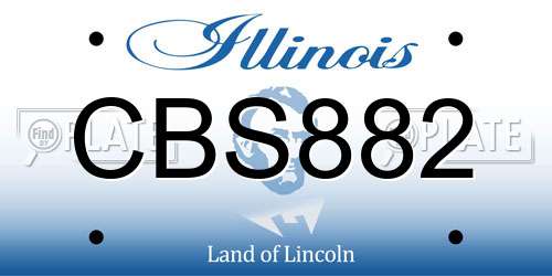 CBS882 Illinois License Plate