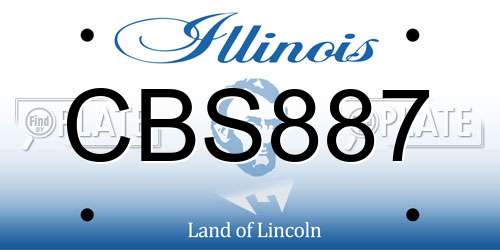 CBS887 Illinois License Plate