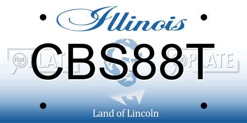 CBS88T Illinois License Plate