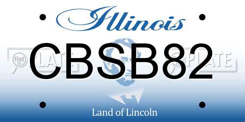 CBSB82 Illinois License Plate