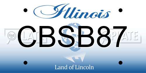 CBSB87 Illinois License Plate