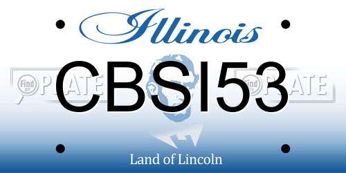 CBSI53 Illinois License Plate