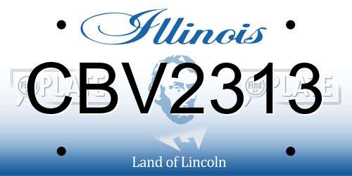 CBV2313 Illinois License Plate