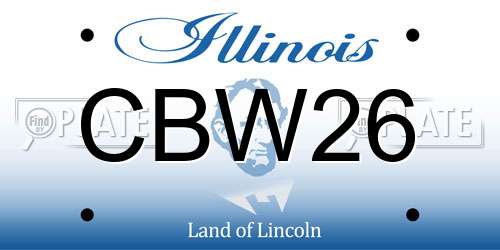 CBW26 Illinois License Plate