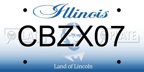 CBZX07 Illinois License Plate
