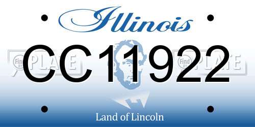 CC11922 Illinois License Plate