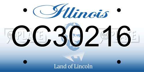 CC30216 Illinois License Plate
