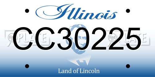 CC30225 Illinois License Plate