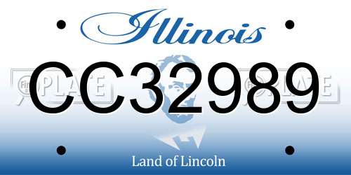 CC32989 Illinois License Plate