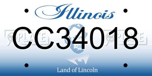 CC34018 Illinois License Plate