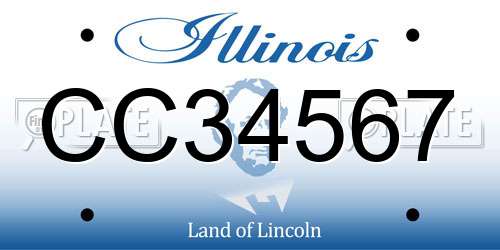 CC34567 Illinois License Plate