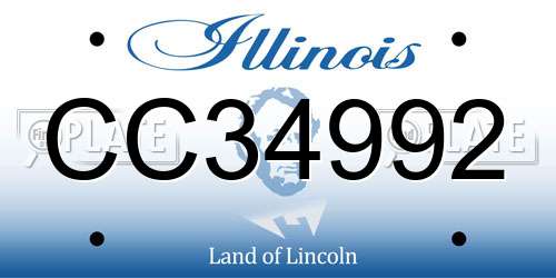 CC34992 Illinois License Plate