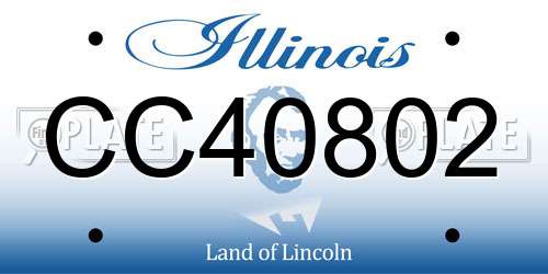 CC40802 Illinois License Plate