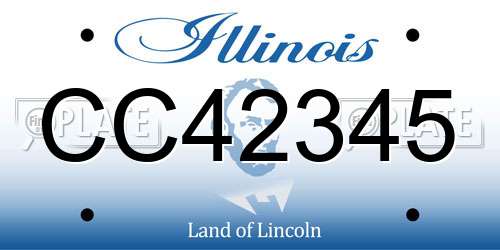 CC42345 Illinois License Plate