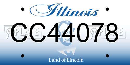CC44078 Illinois License Plate
