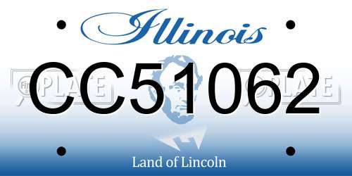 CC51062 Illinois License Plate