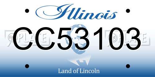 CC53103 Illinois License Plate