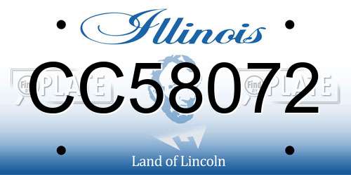 CC58072 Illinois License Plate