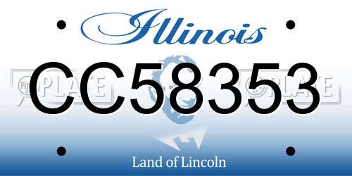 CC58353 Illinois License Plate