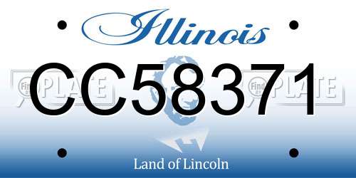 CC58371 Illinois License Plate