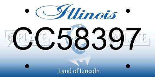CC58397 Illinois License Plate