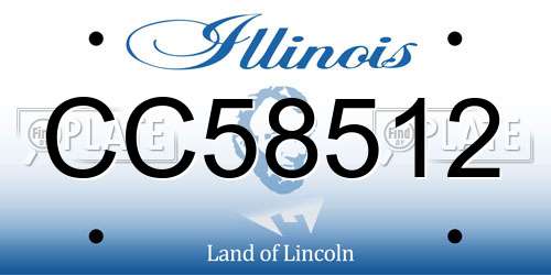 CC58512 Illinois License Plate