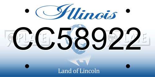 CC58922 Illinois License Plate