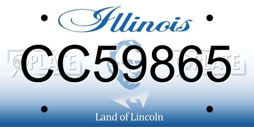 CC59865 Illinois License Plate