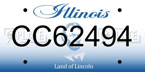 CC62494 Illinois License Plate