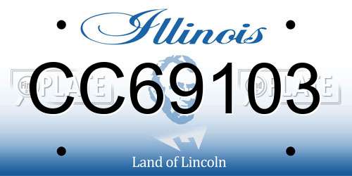 CC69103 Illinois License Plate